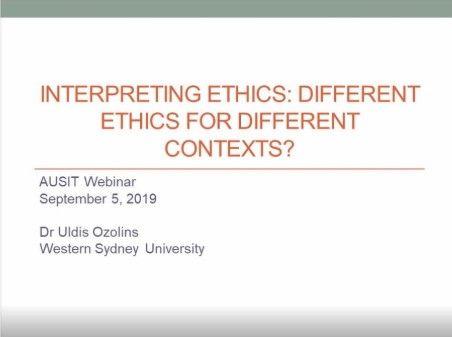 20190905 Interpreting Ethics Different Ethics For Different Contexts