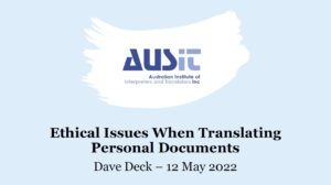 Ethics Of Personal Document Translation May 2022