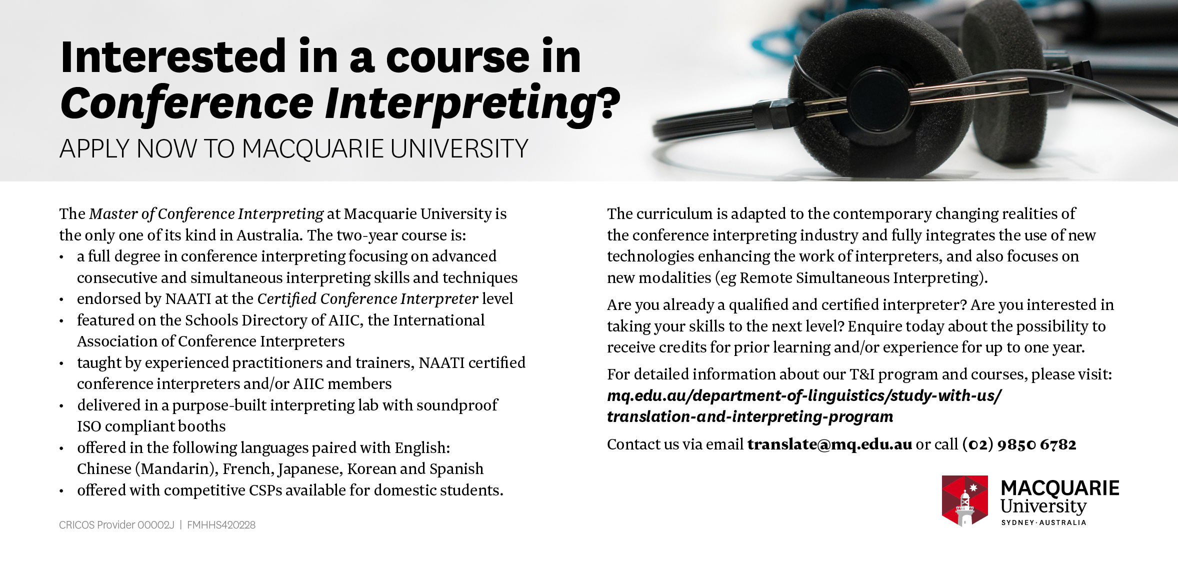 Fmhhs420228 Conference Interpreting Ad B 199.5x95.5mm Fa Digital